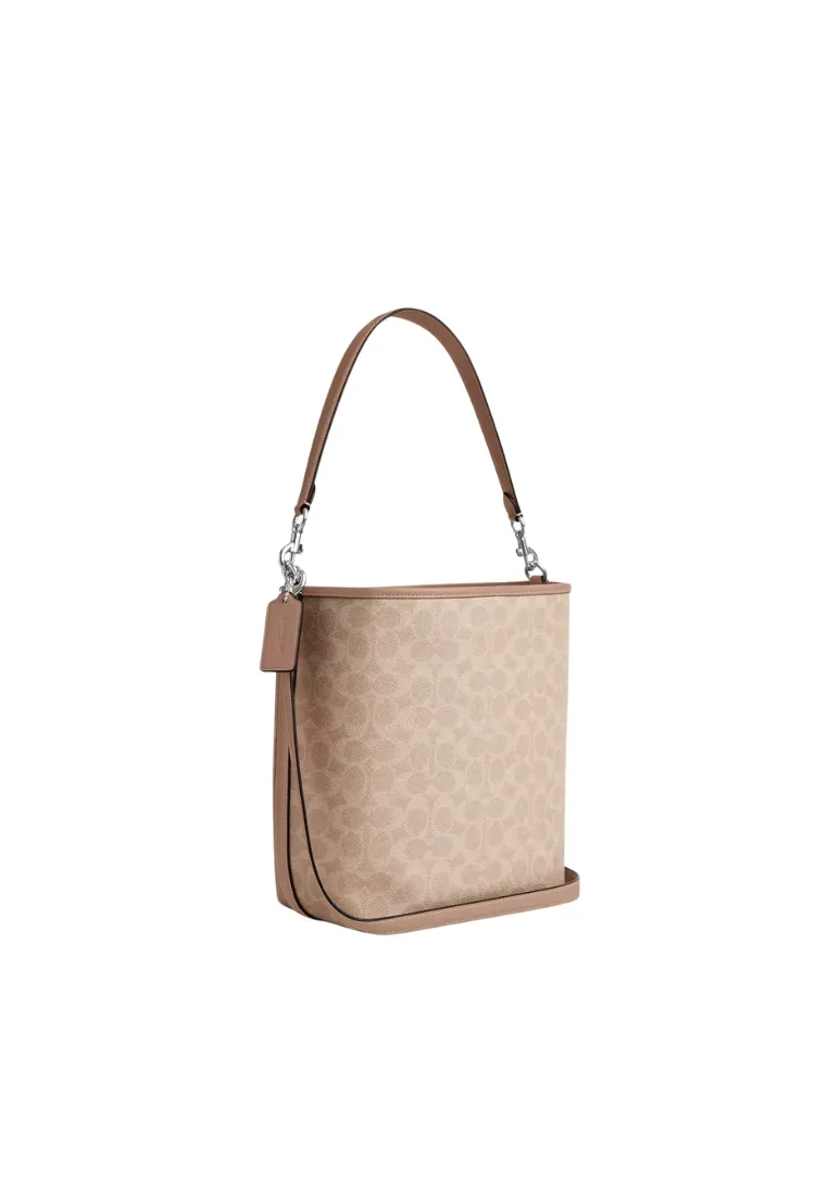 ( PREORDER ) Coach City Bucket Bag Large In Signature Canvas In Silver Sand Taupe CT802