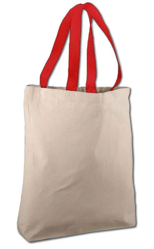 100% Cotton Canvas Tote Bags with Color Handles - TG244