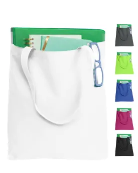 12 ct Polyester Daily Use Document Tote Bags with Self Fabric Handles - By Dozen