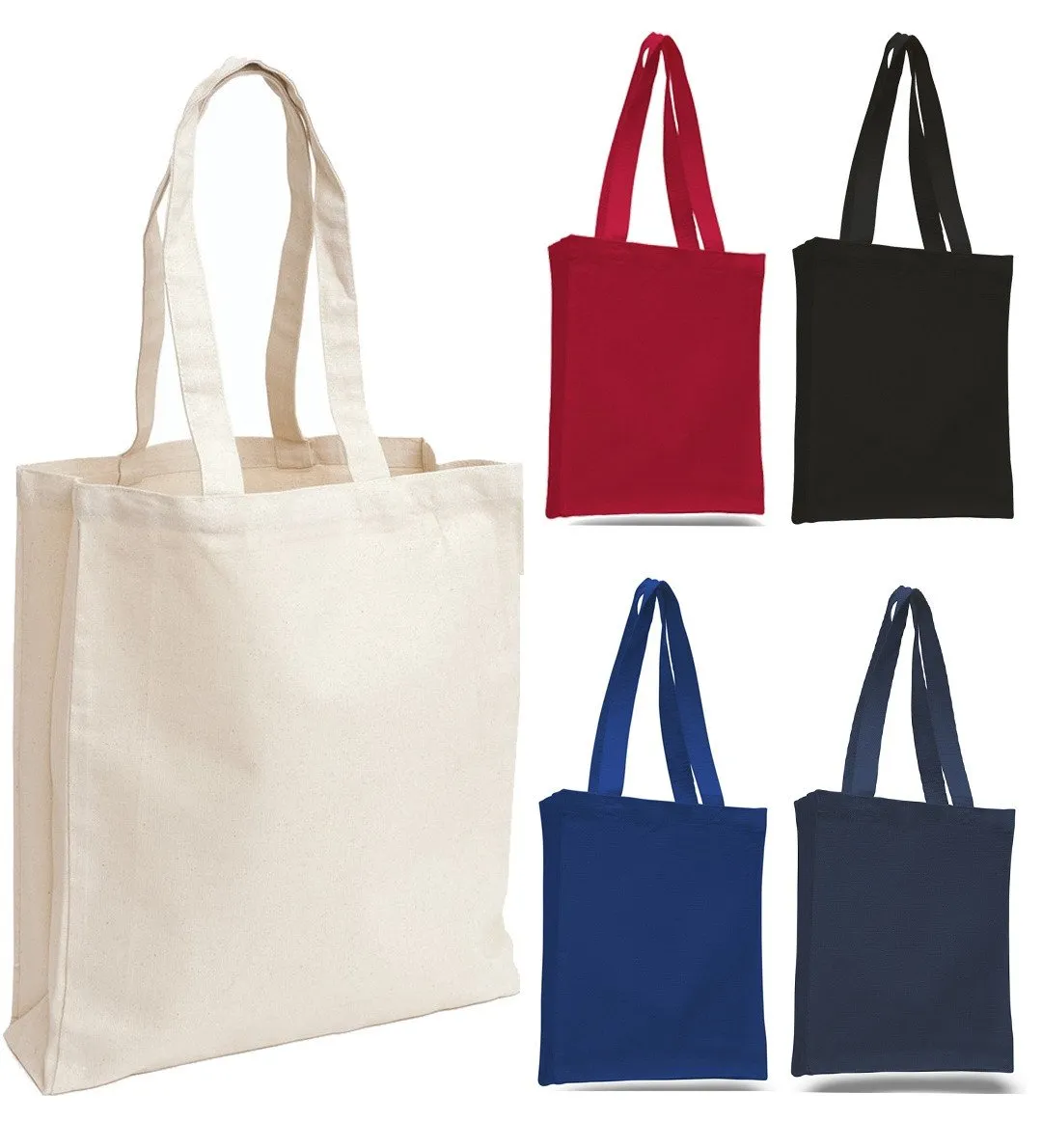 144 ct Affordable Canvas Tote Bag / Book Bag with Gusset - By Case