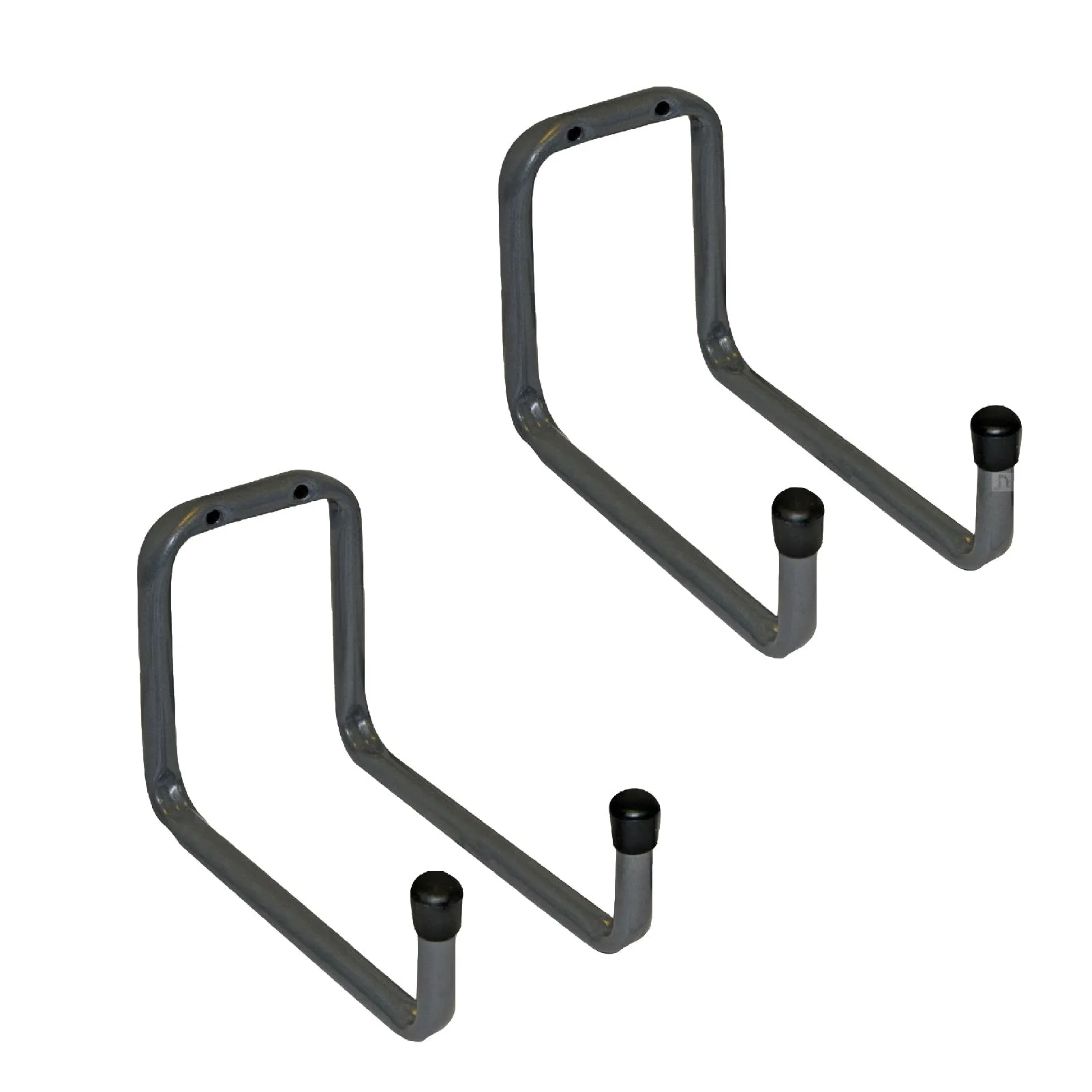 2 x Wall Mounted 180mm Tool / Bike Double Storage Hooks