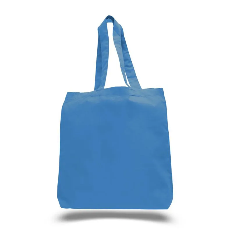 240 ct Economical 100% Cotton Tote Bags with Bottom Gusset - By Case