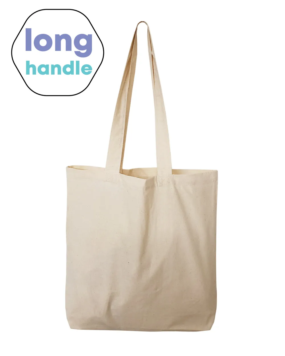 240 ct Over the Shoulder 26" Long Handle Cotton Tote Bags - By Case