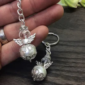 55 pcs Angel keychain, christening favor, baptism angel favor, baptism favors, recuerdo de bautizo, keychain, pearl keychain, angel keychain