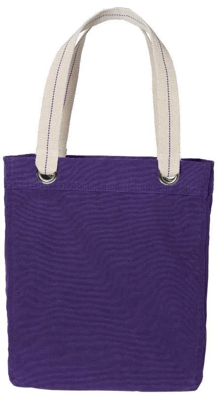 6 ct Colorful Cotton Canvas Allie Tote Bag with Interior Lining - By Bundle