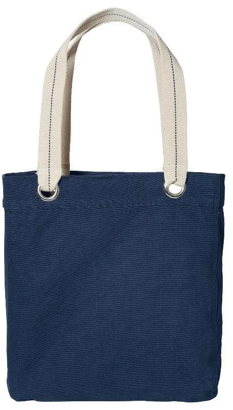 6 ct Colorful Cotton Canvas Allie Tote Bag with Interior Lining - By Bundle