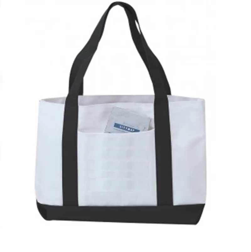 6 ct Grocery Shopping Tote Bag With Large Outside Pocket - By Bundle