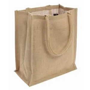 6 ct Natural Jute Wine Bags / Burlap Wine Tote Bags with Removable Dividers - By Bundle