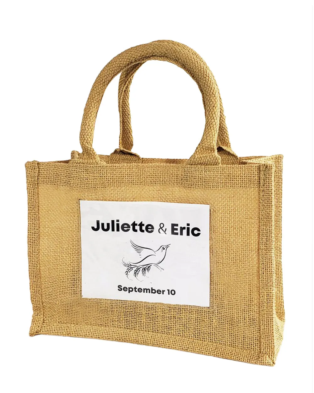 6 ct Rustic Wedding Favor Burlap Bags / Promotional Jute Totes - By Bundle