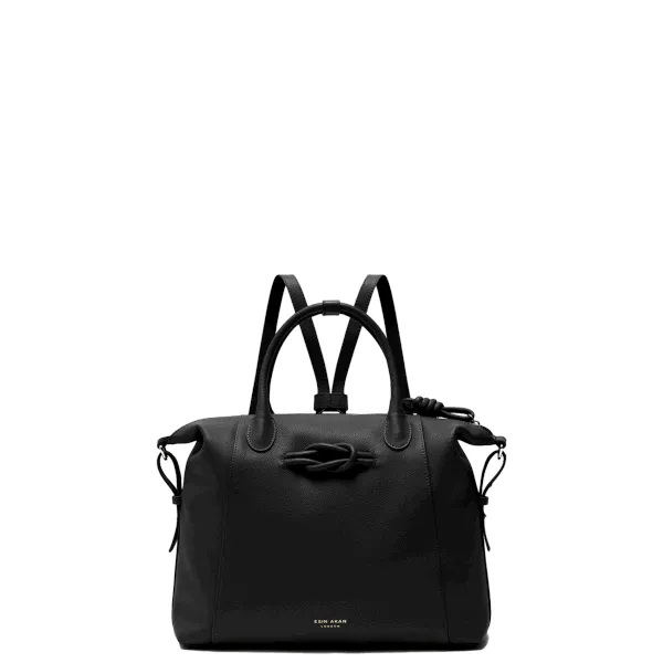 6-in-1 Wimbledon Leather Backpack Tote, Black