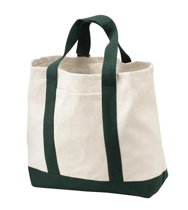 60 ct Heavy Canvas Twill Two Tone Shopping Tote Bag - By Case