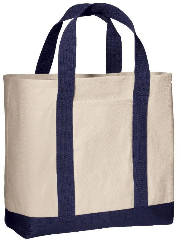 60 ct Heavy Canvas Twill Two Tone Shopping Tote Bag - By Case