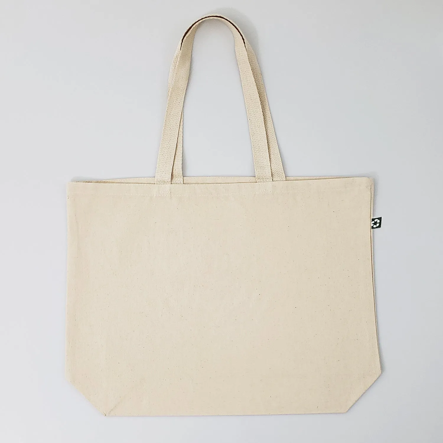 72 ct Large Recycled Cotton Canvas Tote Bags w/Gusset - By Case