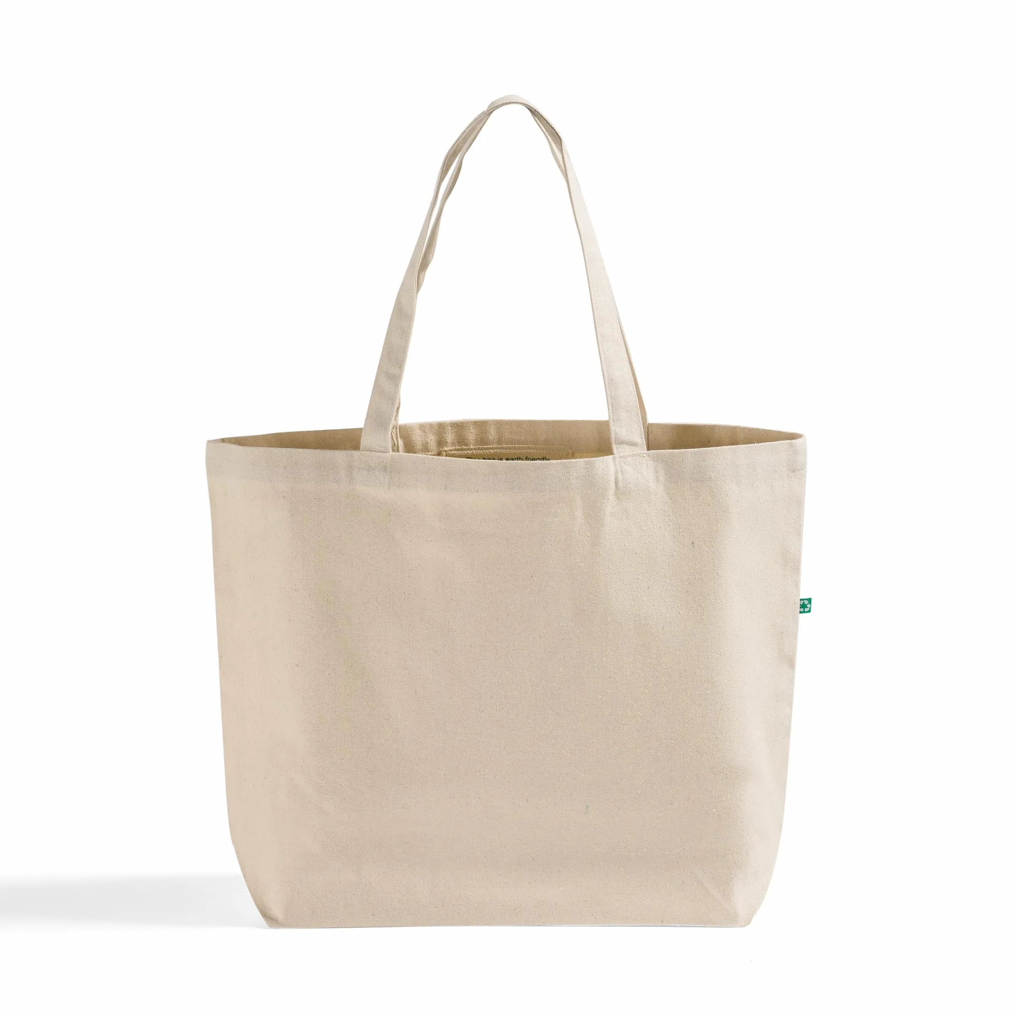 72 ct Large Recycled Cotton Canvas Tote Bags w/Gusset - By Case