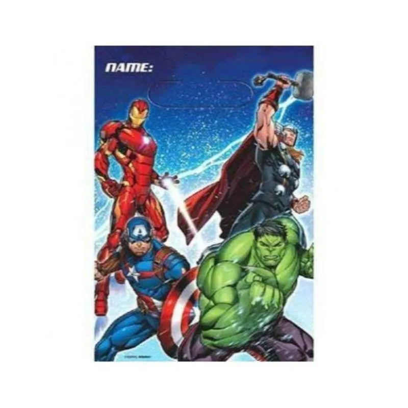 8 Pack Avengers Epic Loot Bags - 23cm