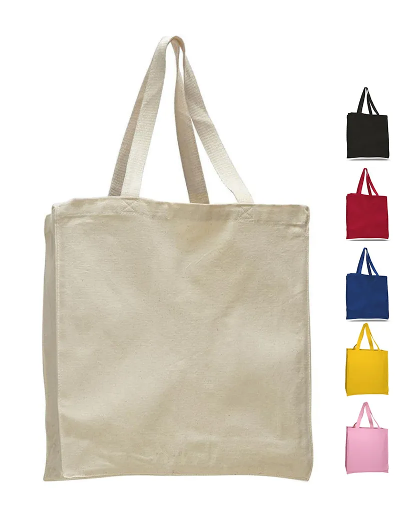 96 ct Heavy Canvas Wholesale Tote bags With Full Gusset - By Case