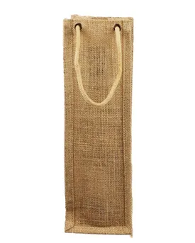 96 ct Single Bottle Jute Wine Bags / Burlap Wine Bags with Rope Handles - By Case