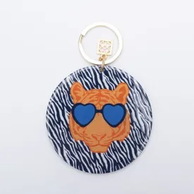 Acrylic Keychain Tiger Stripes Blue