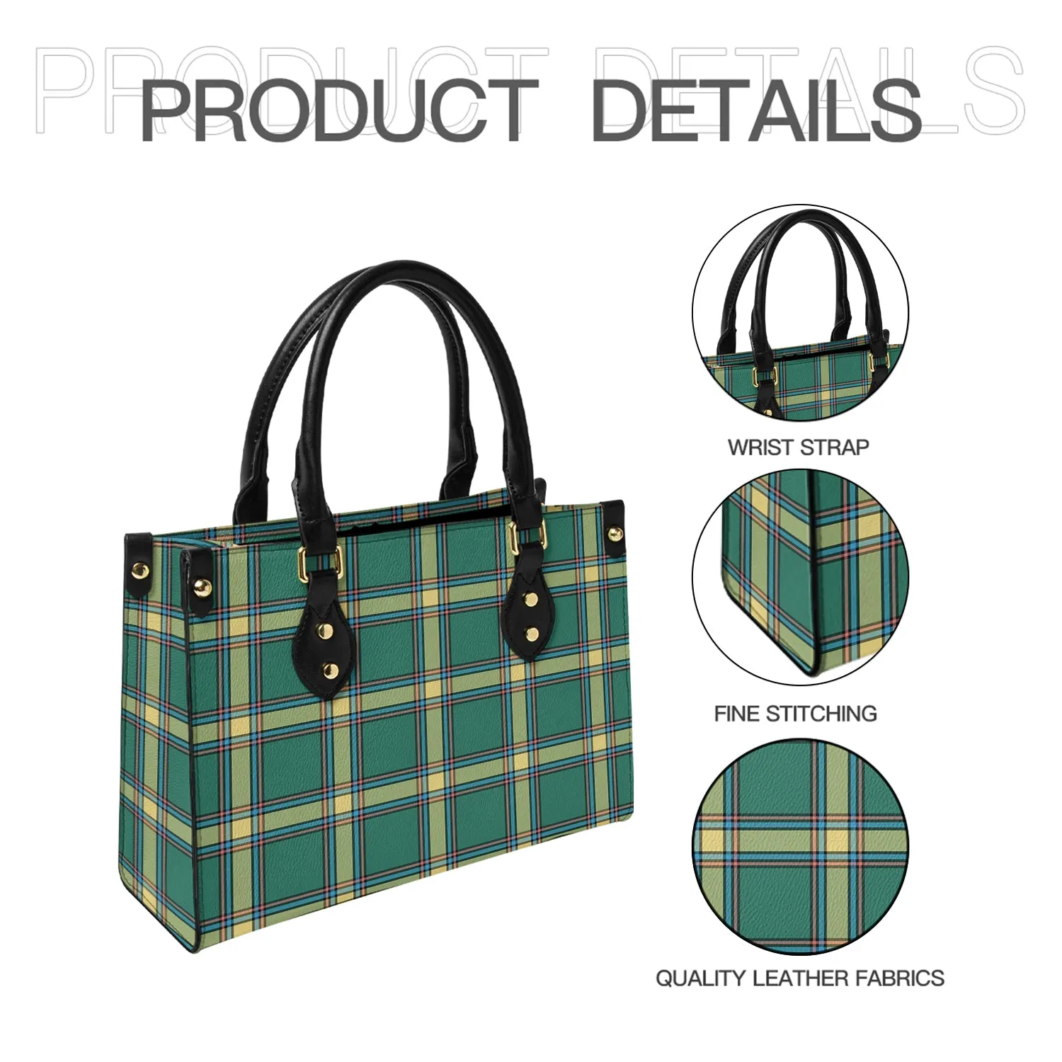 Alberta Province Canada Tartan Leather Bag