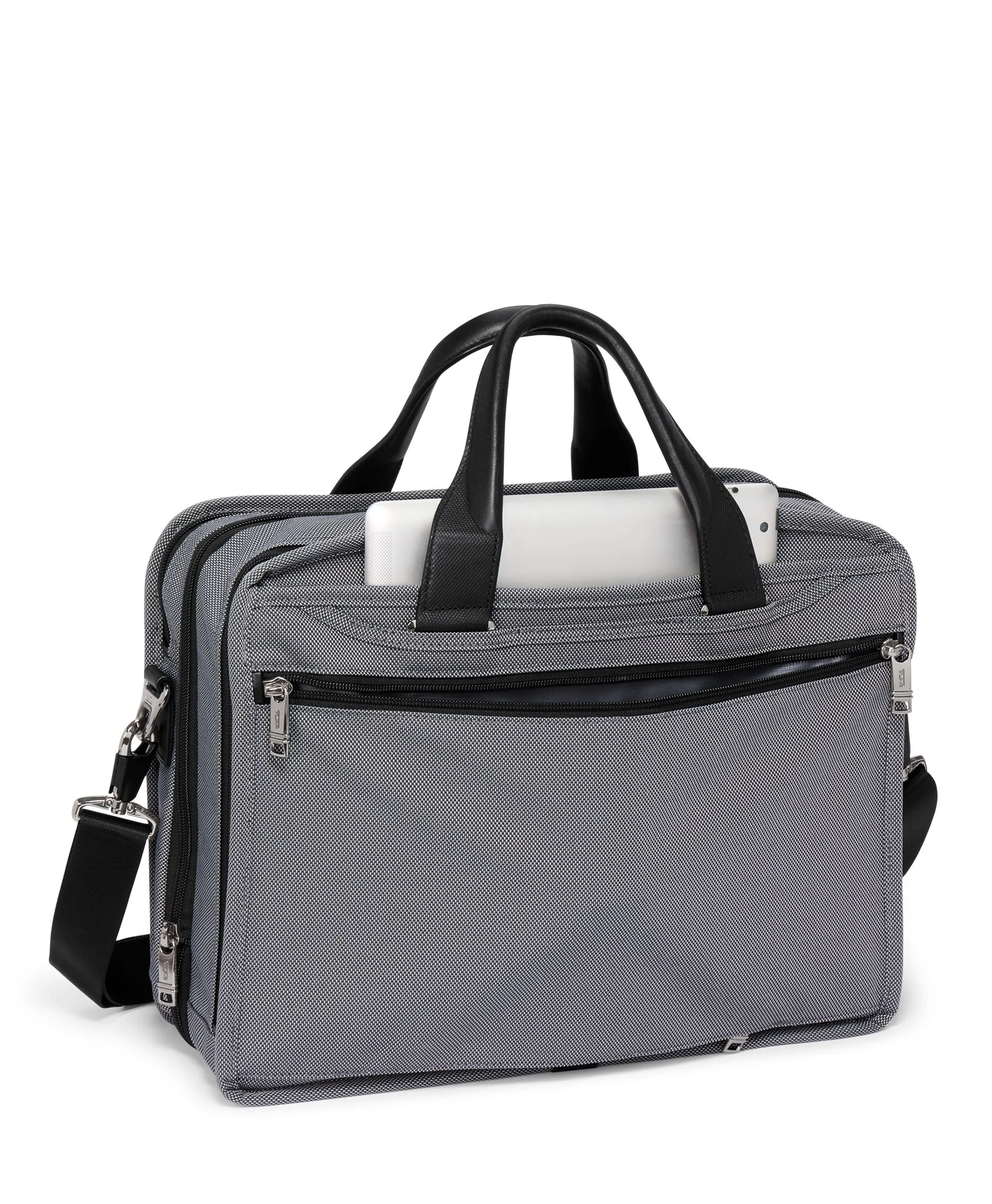 ALPHA X Expandable Organizer Laptop Brief - Meteor Grey