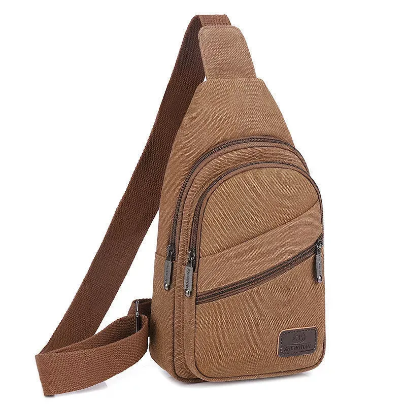 Bag 2022 New Men's Chest Bag Canvas Bag Crossbody Bag Men's Bag Shoulder Bag Korean Small Bag Casual Waist Bag