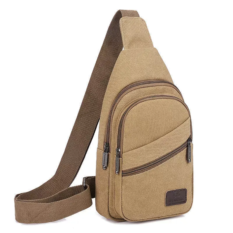 Bag 2022 New Men's Chest Bag Canvas Bag Crossbody Bag Men's Bag Shoulder Bag Korean Small Bag Casual Waist Bag