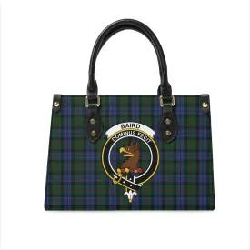 Baird Tartan Leather Bag with Family Crest