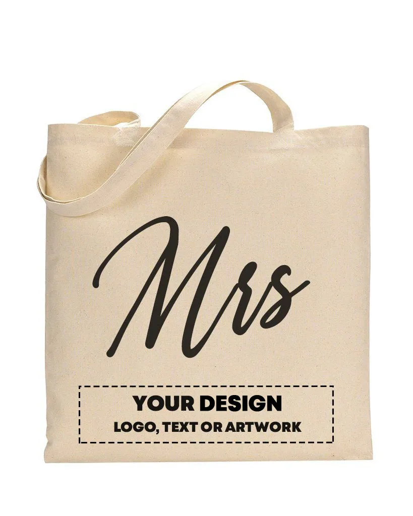 Black Color Mrs Tote Bag - Bridal-Wedding Tote Bags