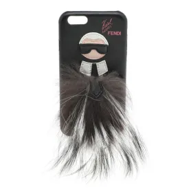 Black Leather and Fox Fur Karlito iPhone 6 Case