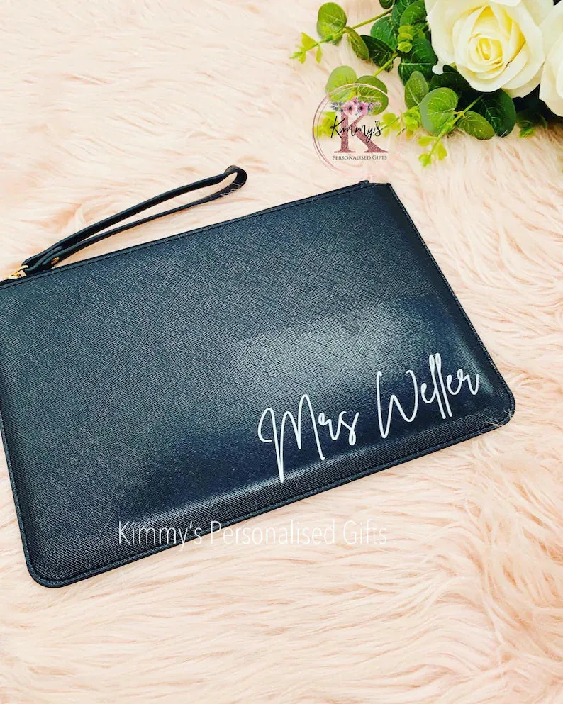 Black PU Leather Clutch Bag