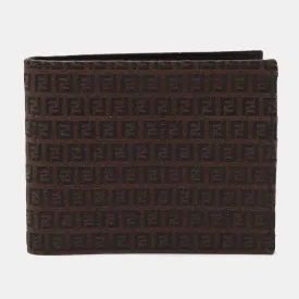 Black/Tobacco Zucca Canvas Bifold Wallet