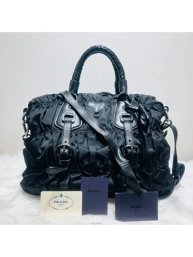 BN1336 Goffre Black Tote Bag Shoulder