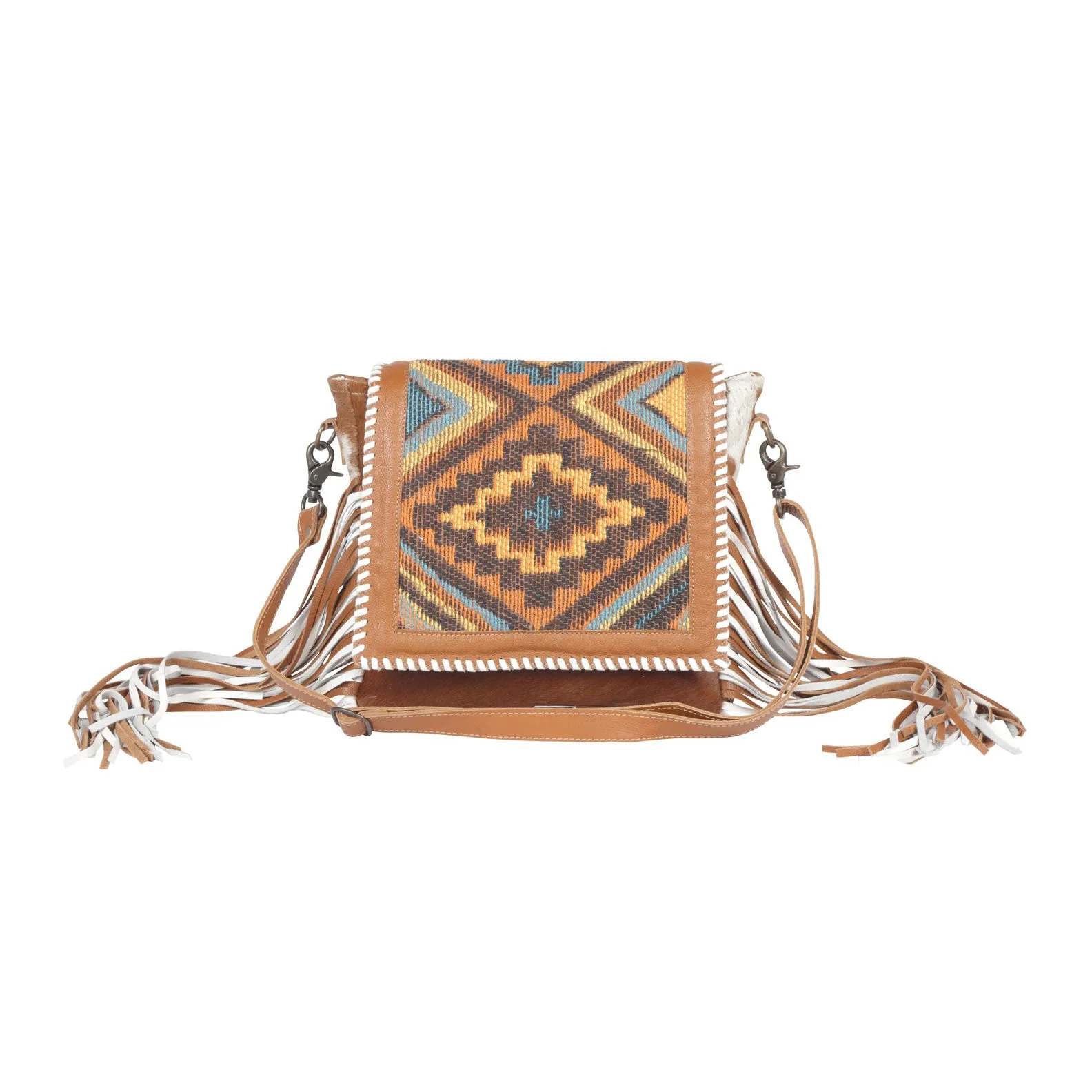 Boho Chic Style Leather & Hairon Bag