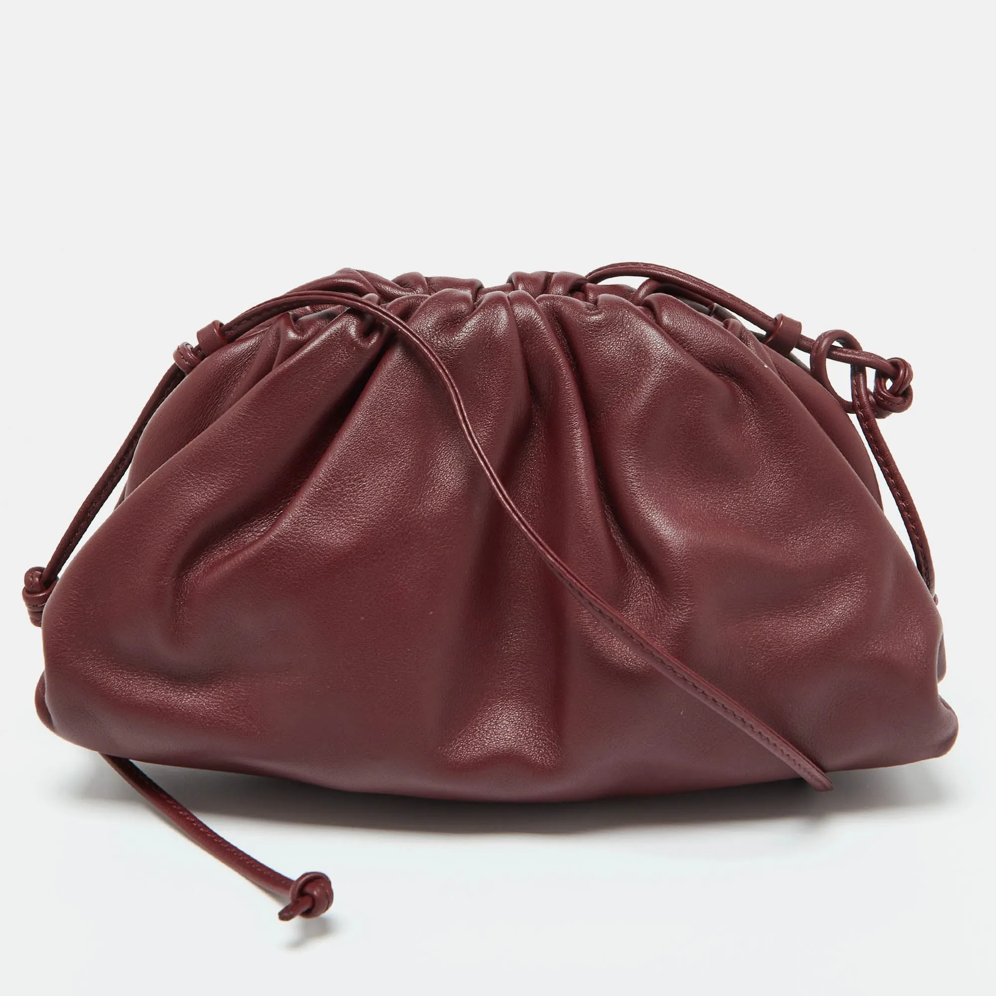 Bordeaux Leather Mini The Pouch Bag