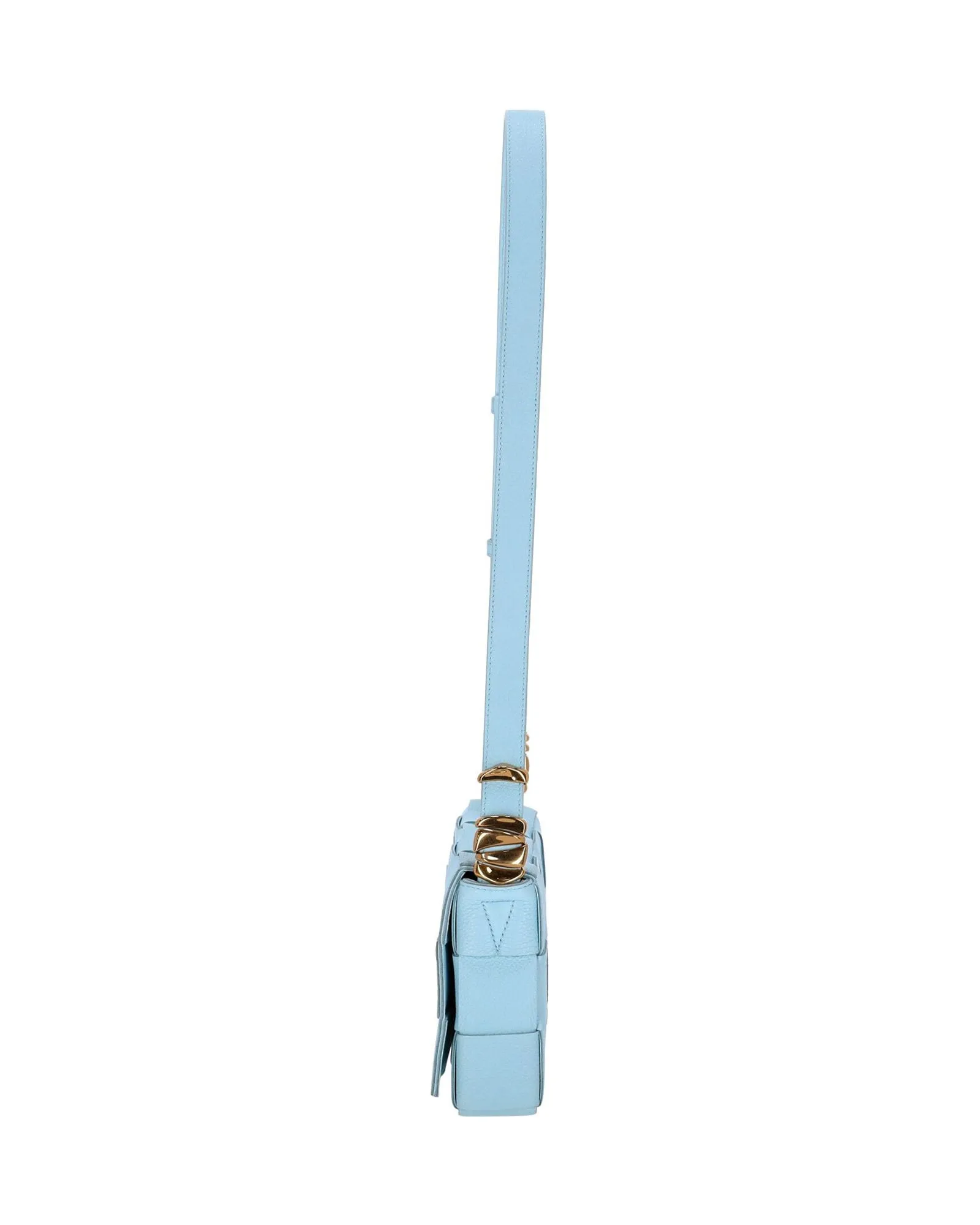 Bottega Veneta Cassette Crossbody Bag in Turquoise Blue Leather