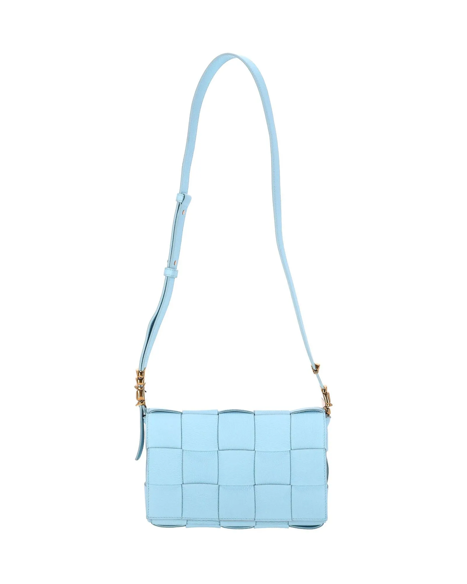 Bottega Veneta Cassette Crossbody Bag in Turquoise Blue Leather