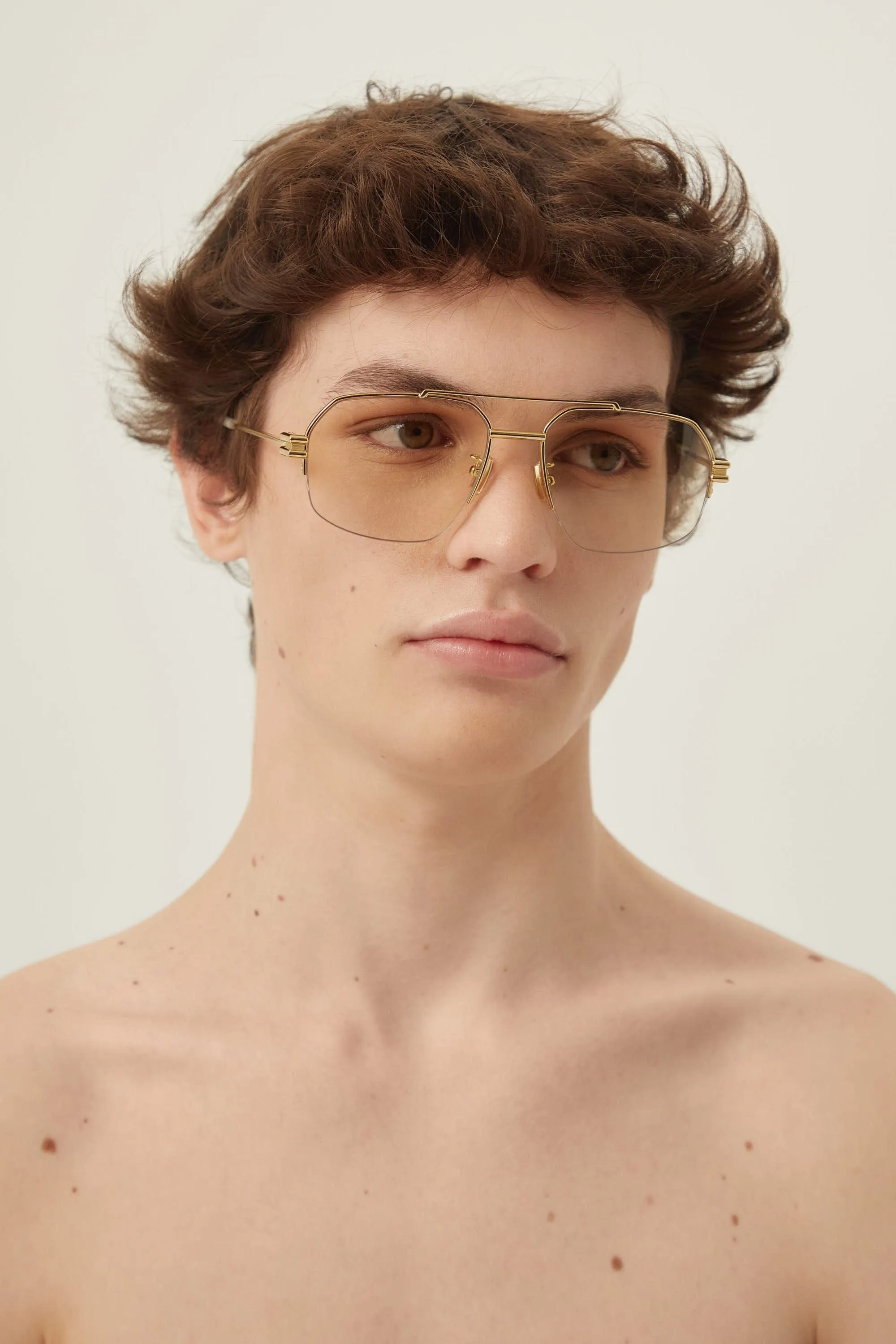 Bottega Veneta gold light sunglasses