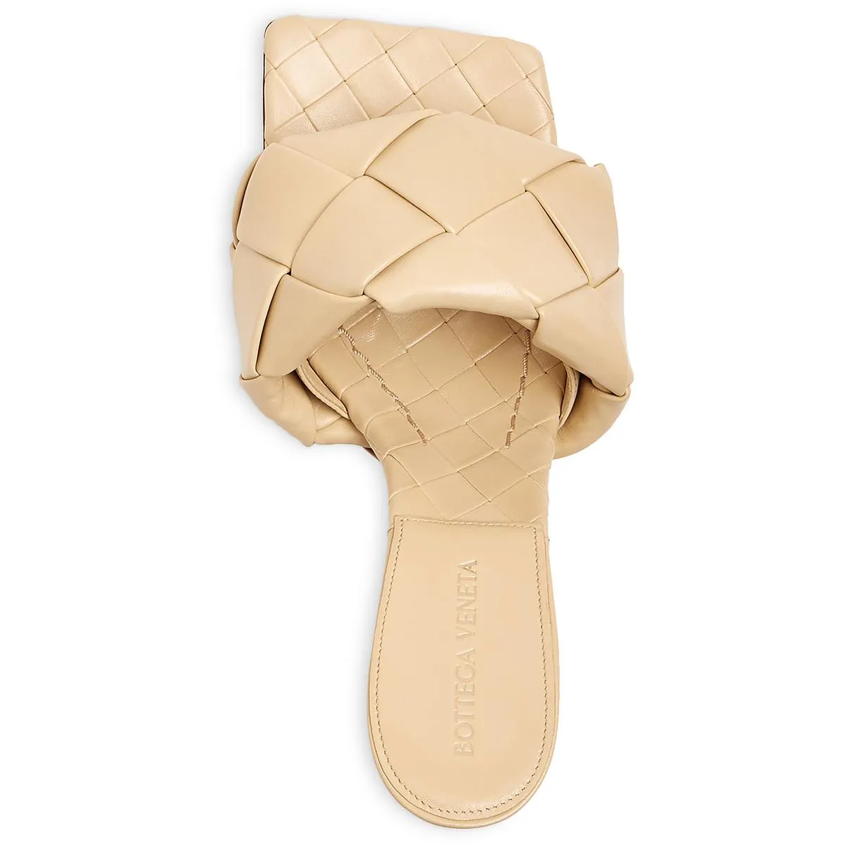 Bottega Veneta Womens Lido Leather Woven Slide Sandals