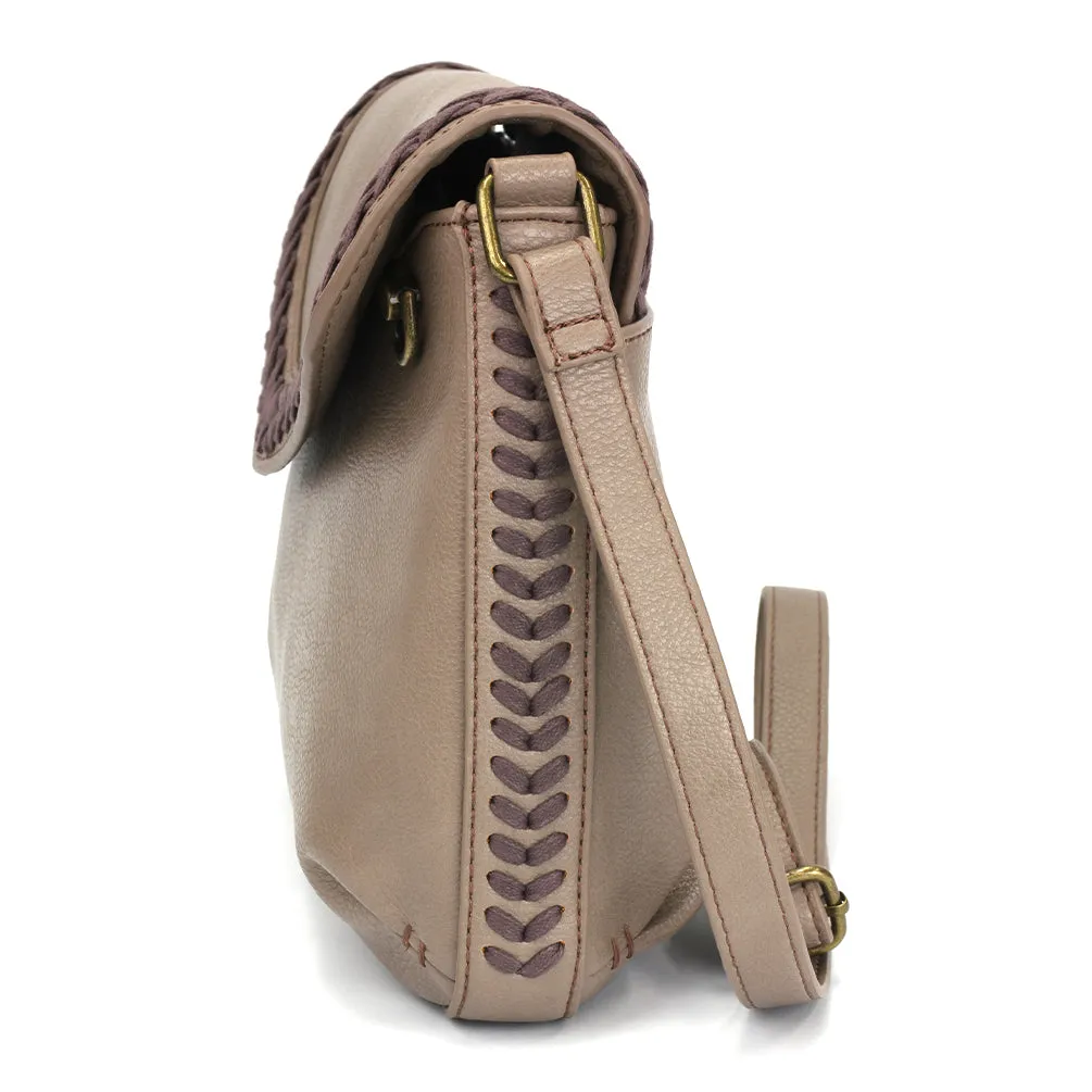 Braided Boho Crossbody - Warm Gray