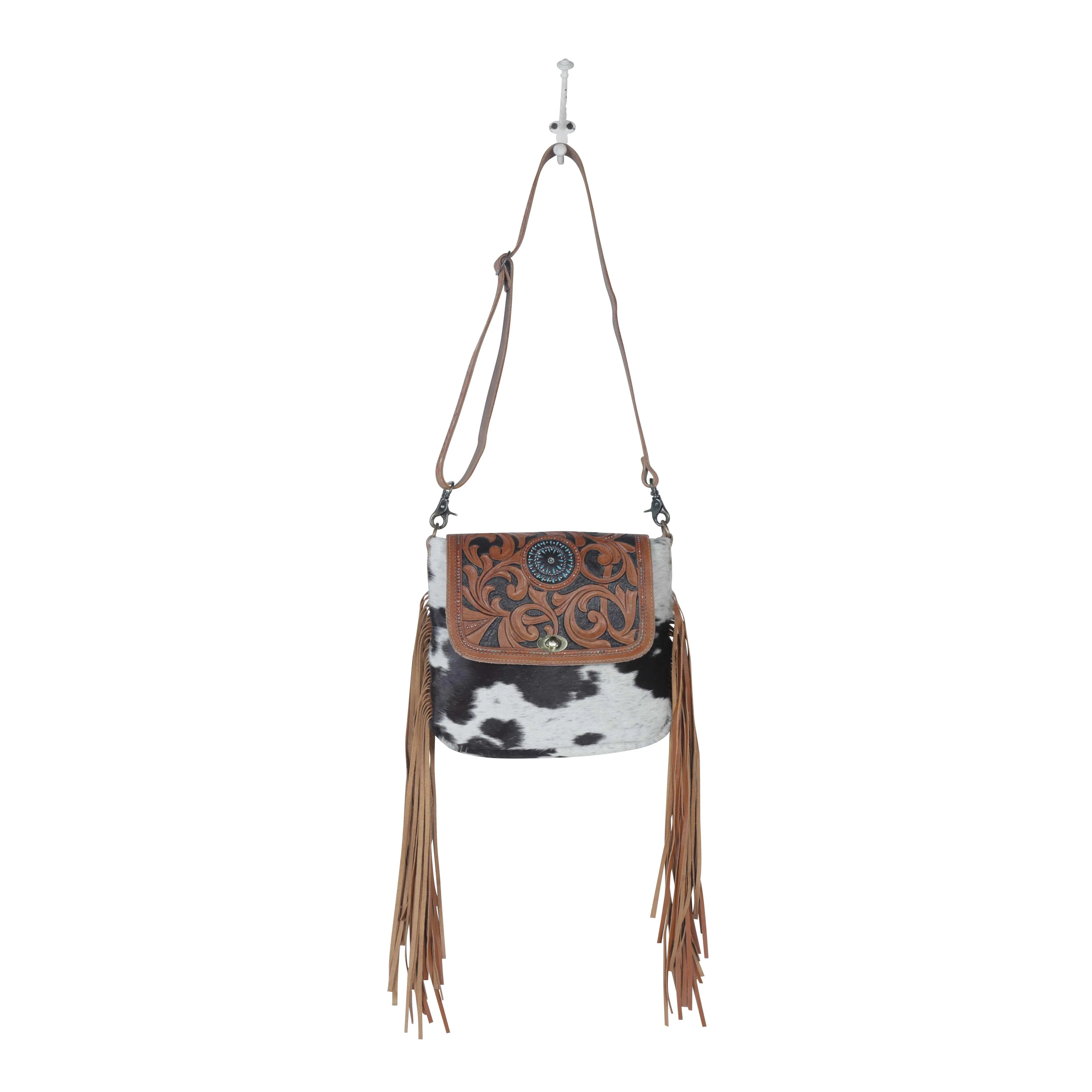 Brown Boughs  Hand-Tooled Bag