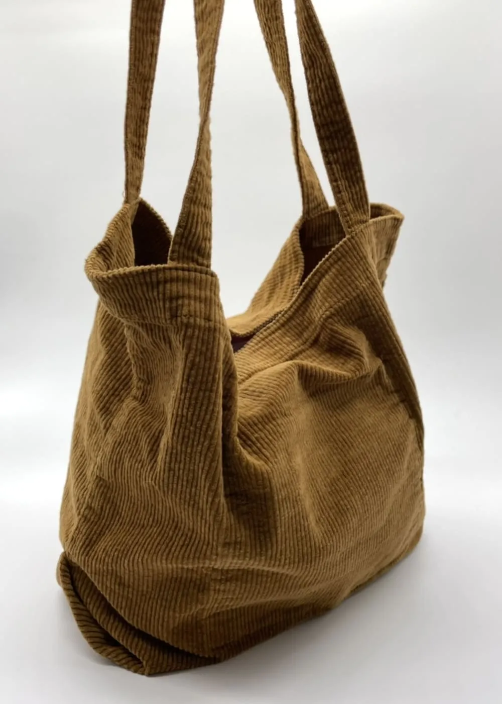 Brown Corduroy Tote Bag