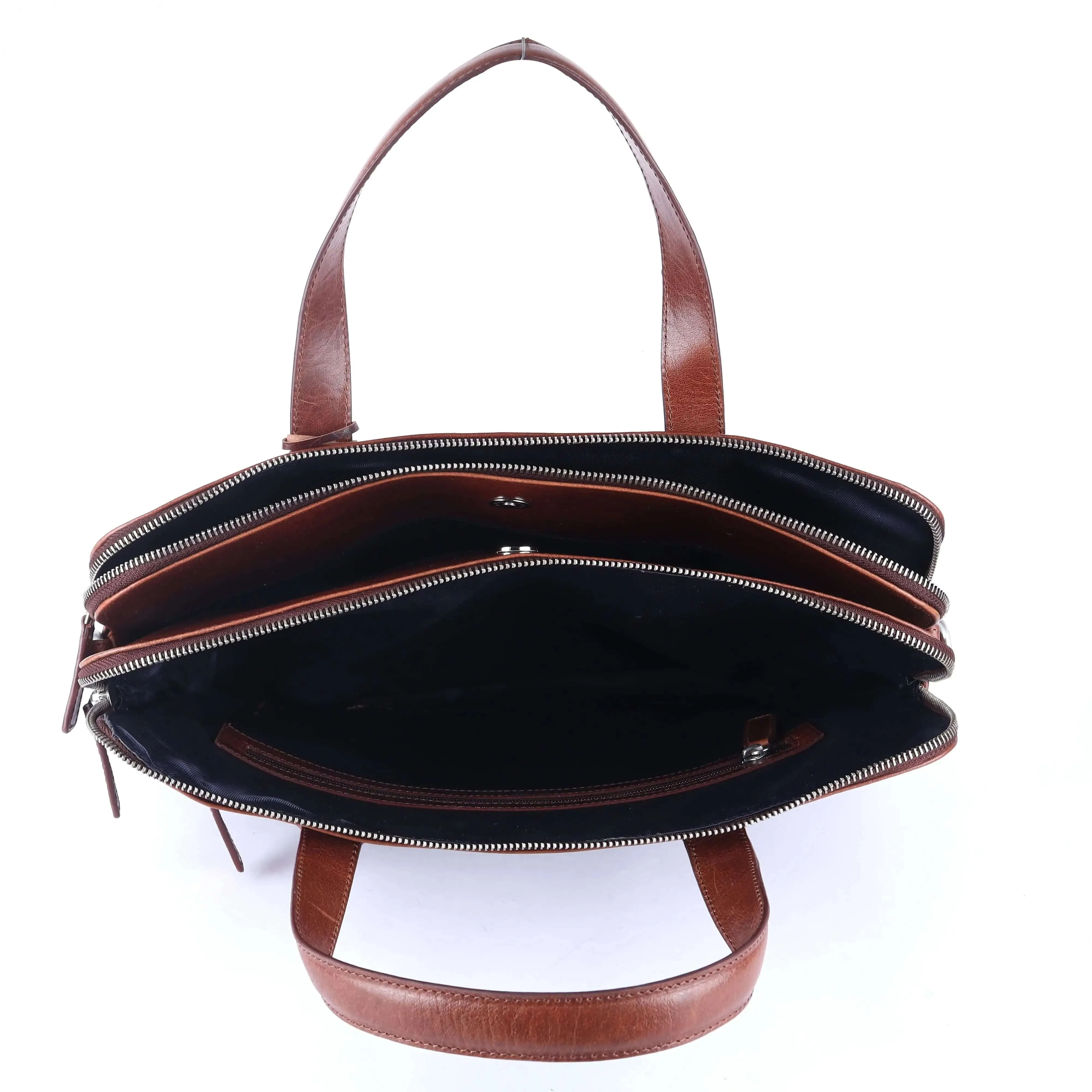 Brown Leather Laptop Bag: 31 x 38 x 5.5 cm Dimensions