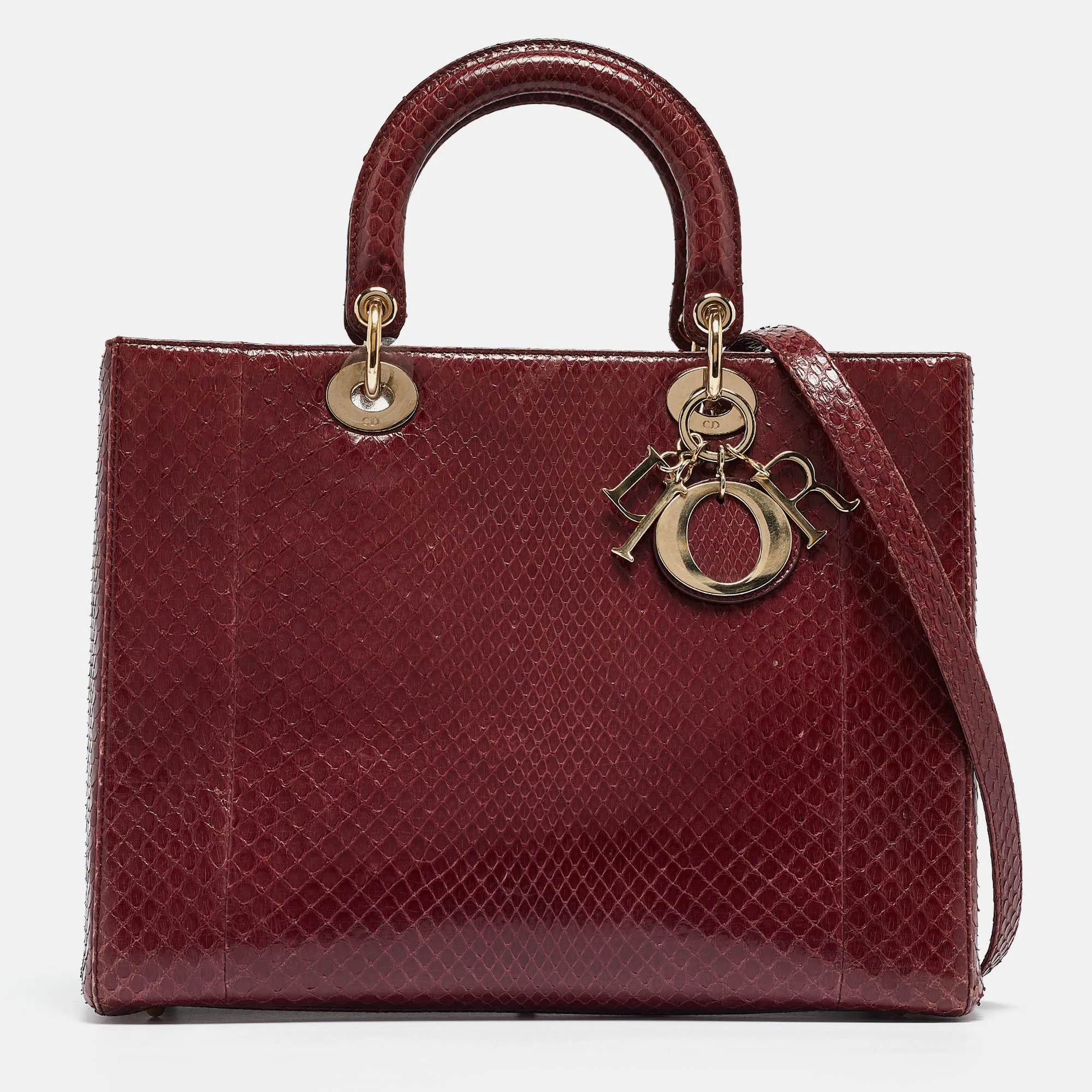 Burgundy Python Large Lady Tote