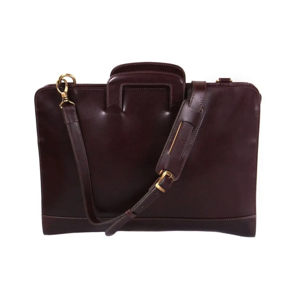 Burlington Leather Briefcase - Brown