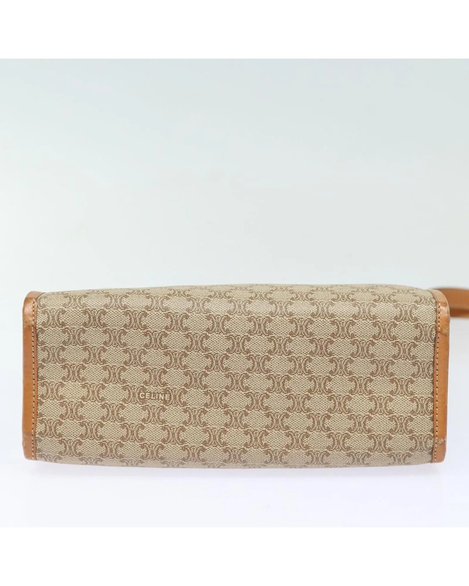 Canvas Macadam Shoulder Bag with Gold Accents