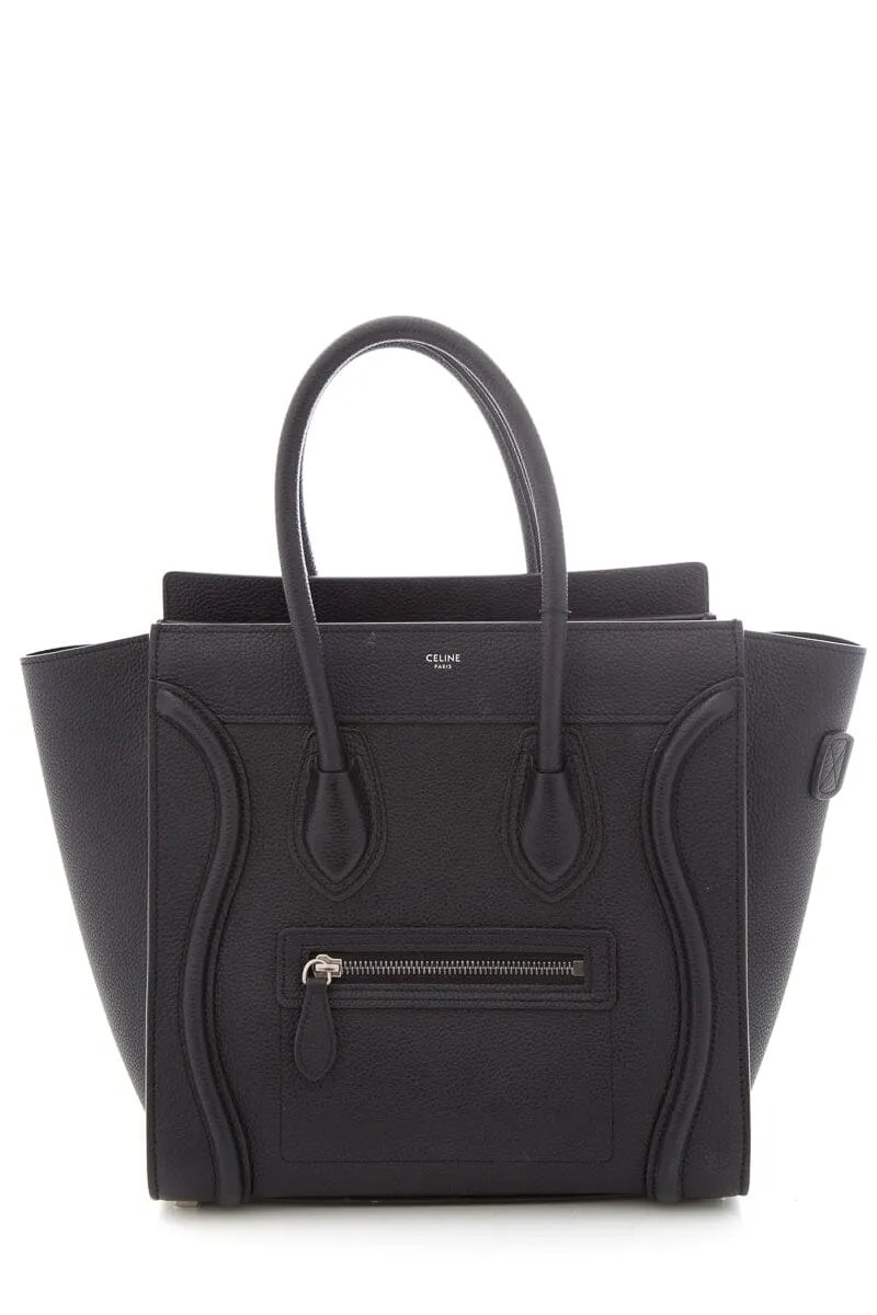 Celine Black Luggage In Calfskin Tote