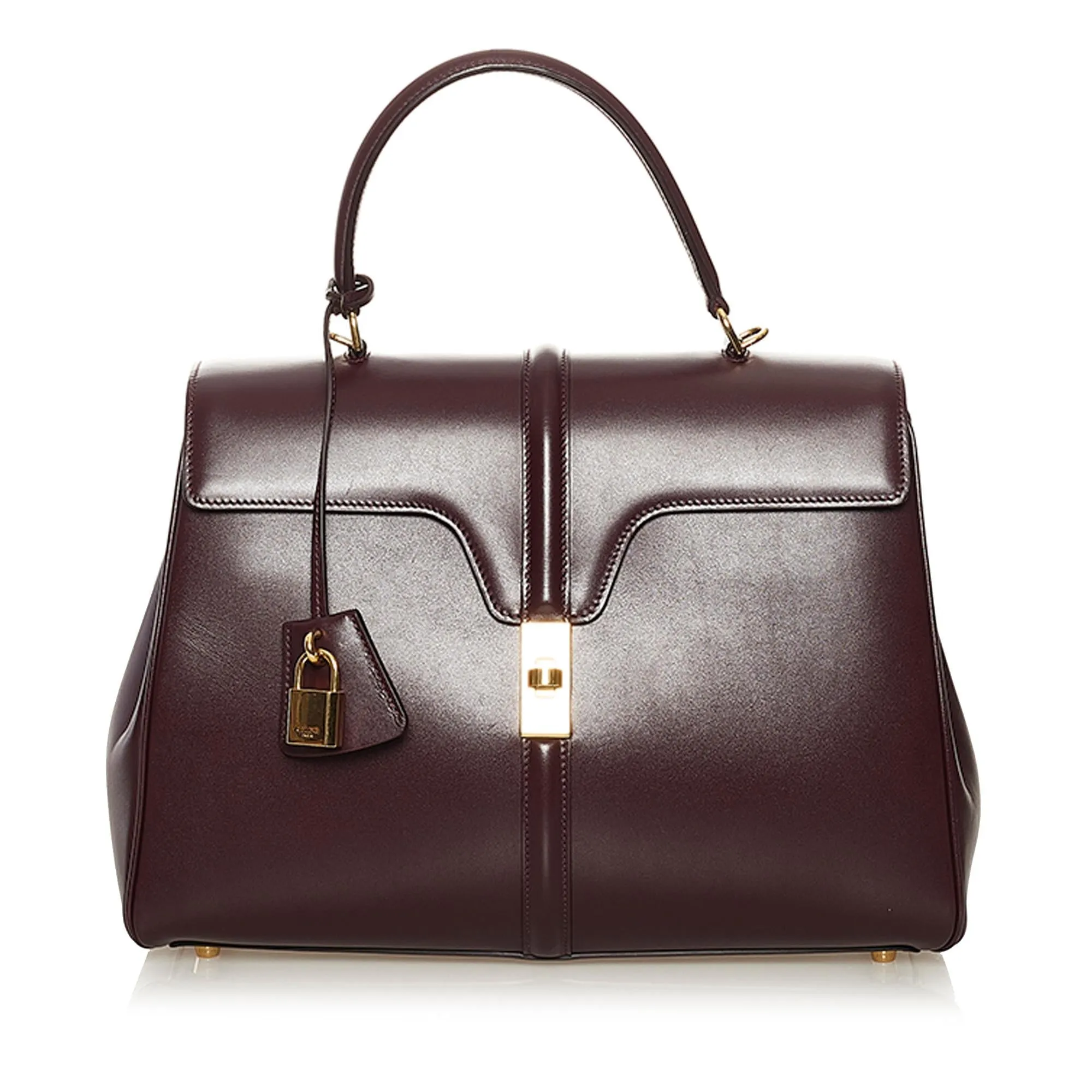 Celine Classique 16 Leather Satchel (SHG-35162)