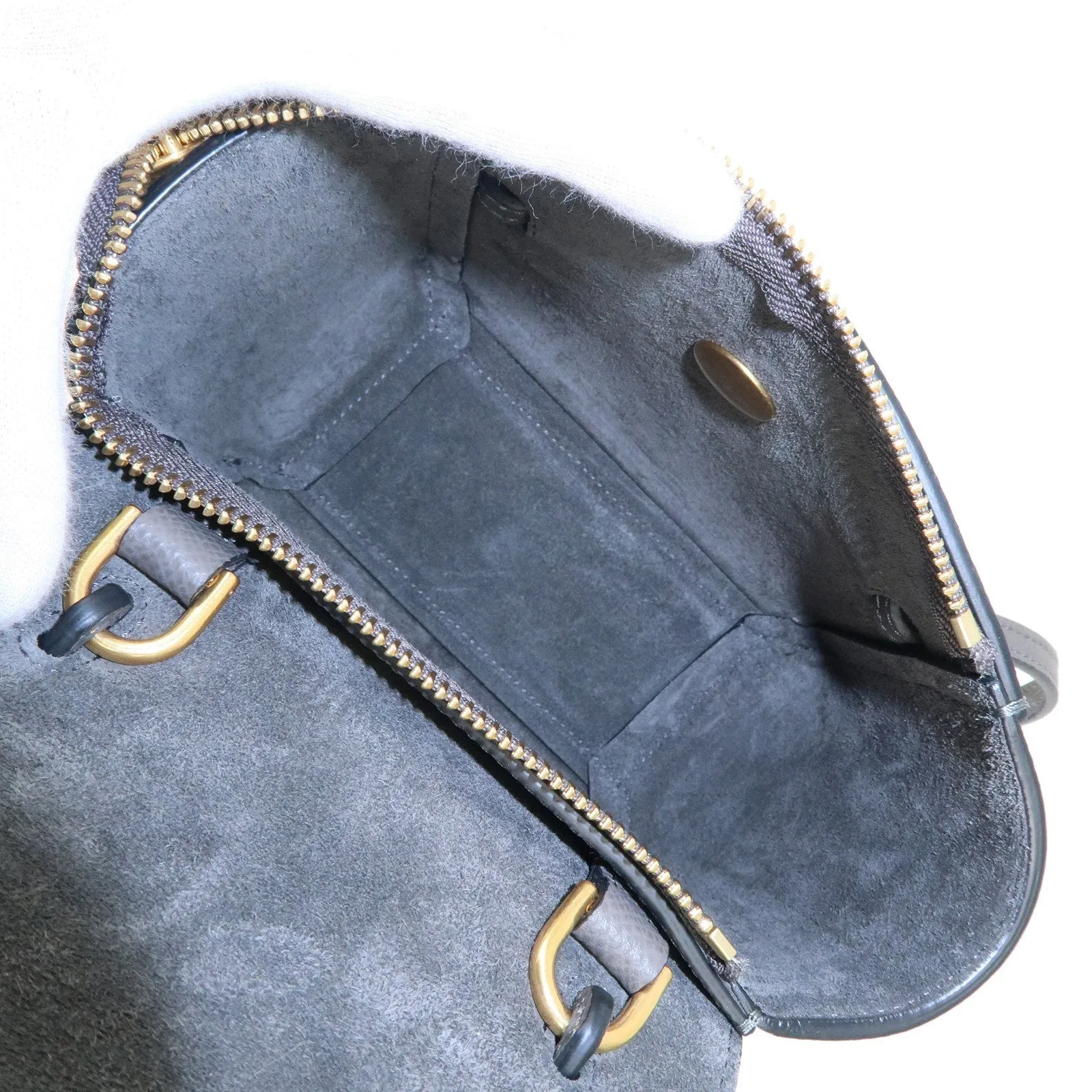 CELINE Leather Pico Belt Bag 2Way Shoulder Bag Gray 194263