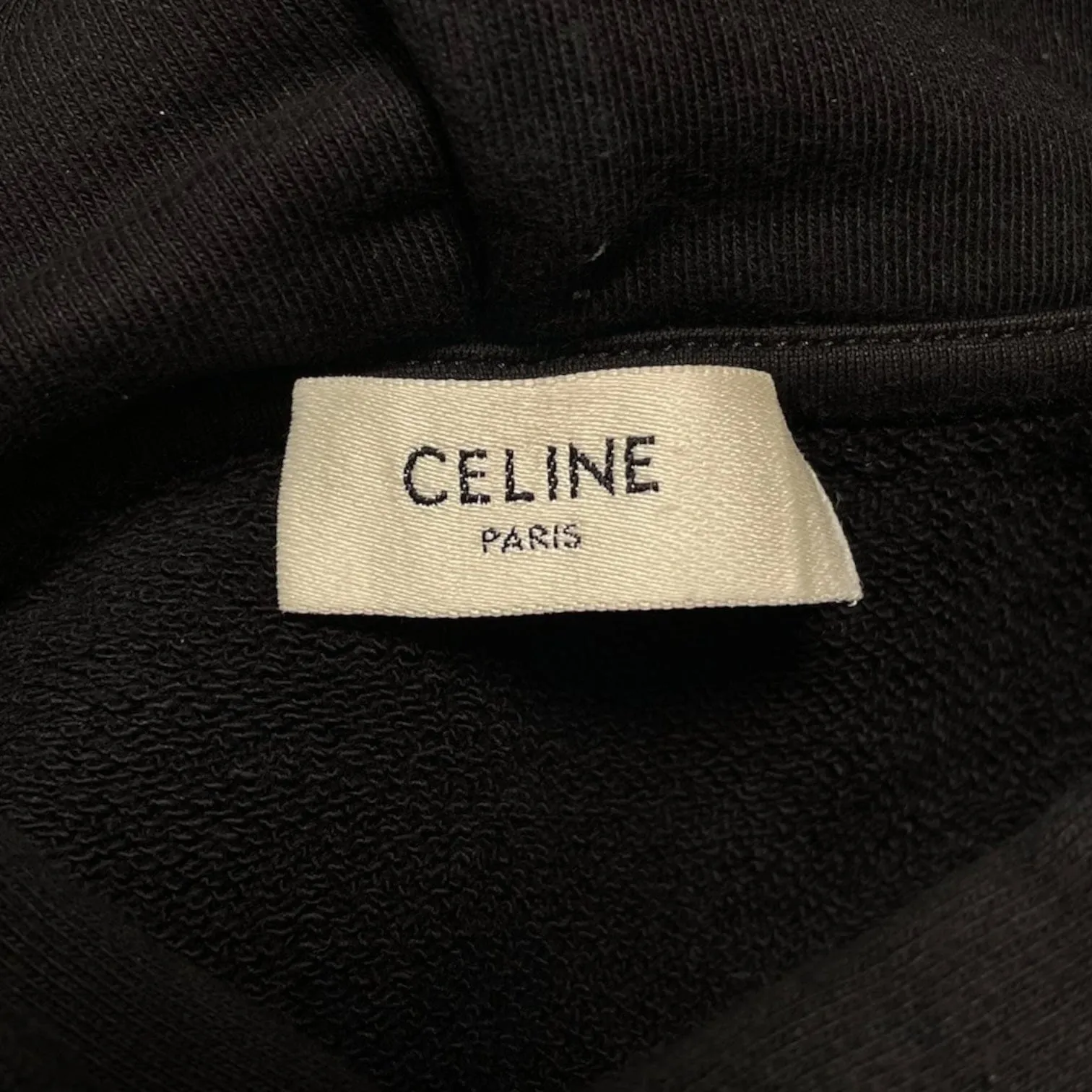 Celine Logo Loose Fit Hooded Sweatshirt Black Pre-Owned