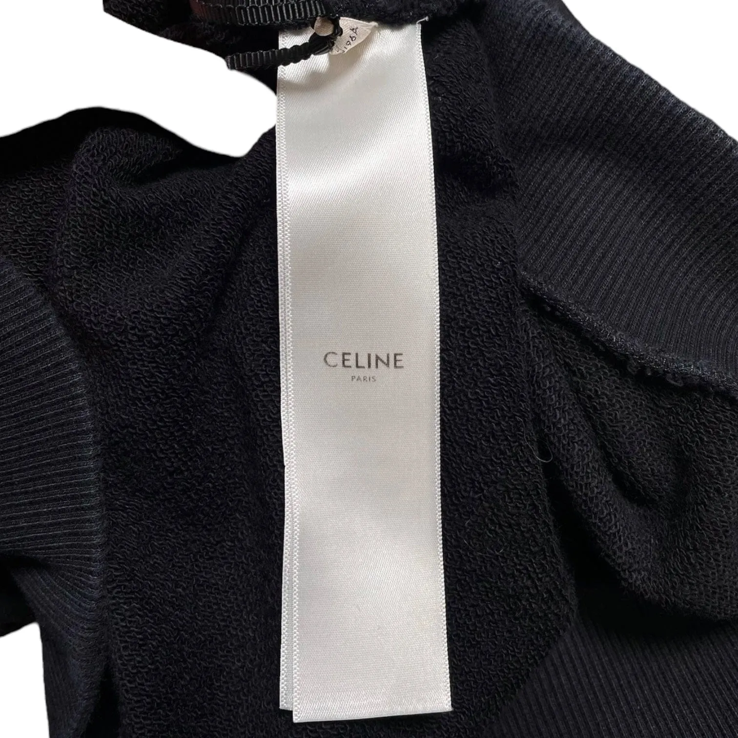 Celine Logo Loose Fit Hooded Sweatshirt Black Pre-Owned